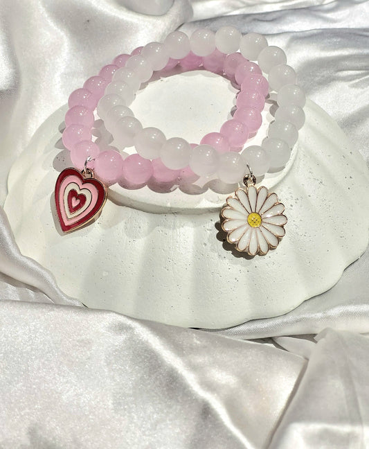 Daisy Heart Charm Set bracelet
