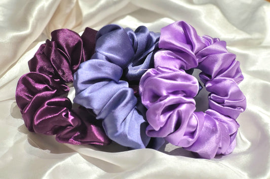 Velvet Bloom – Satin Scrunchie Trio
