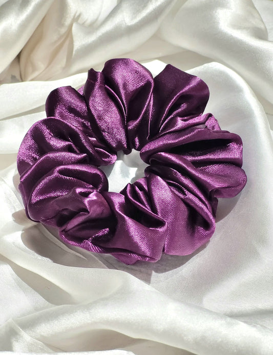 Royal Plum Satin Scrunchie
