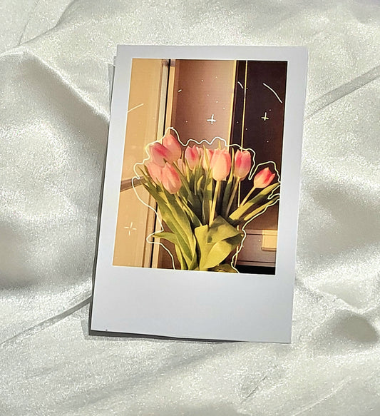 Blush Bloom Aesthetic Tulip Polaroid