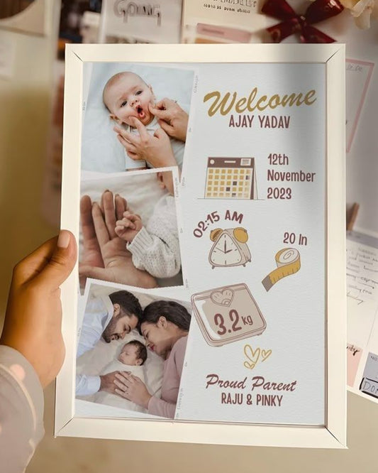 Personalized Baby Birth Stats Frame