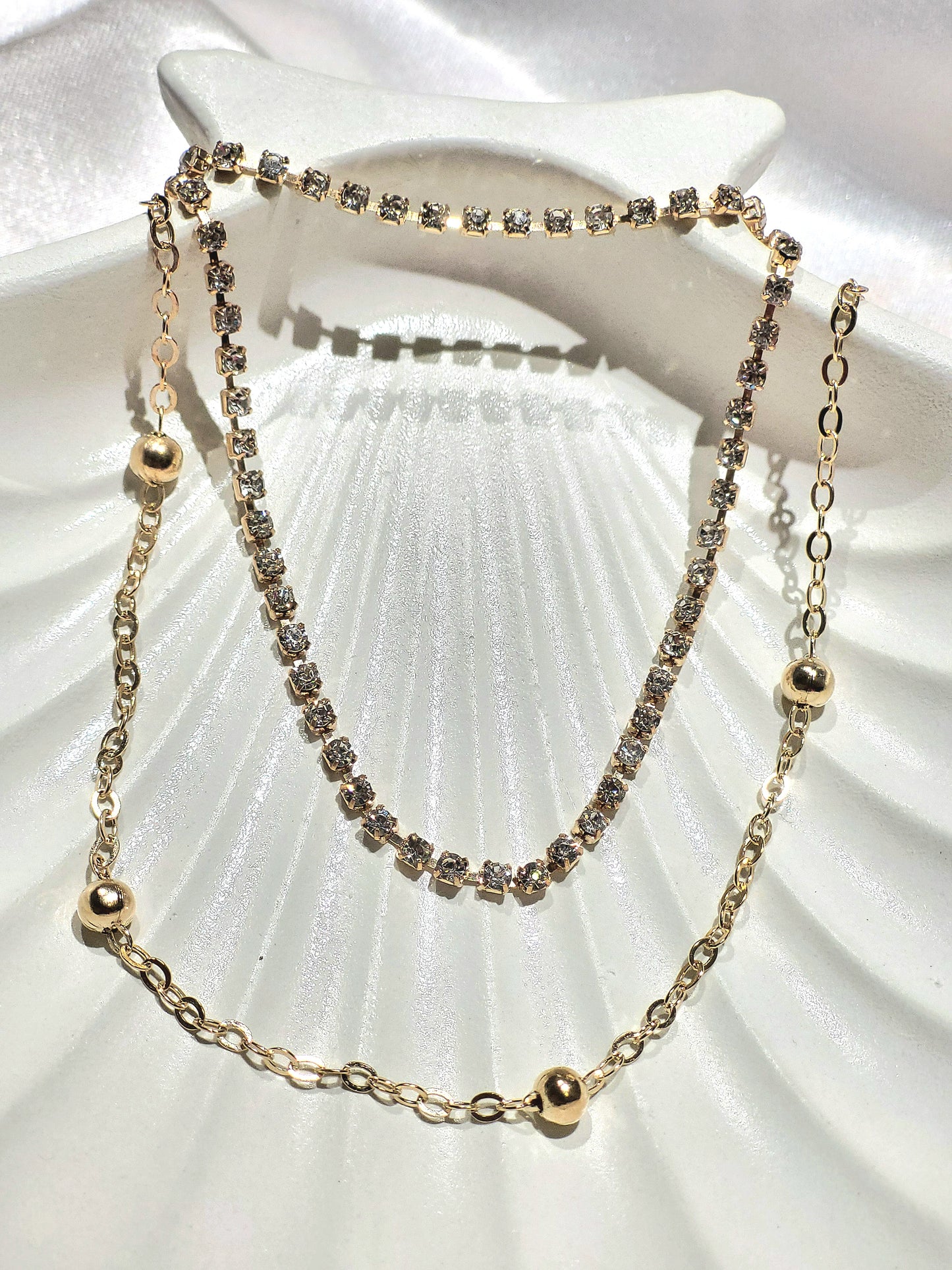 Golden Glimmer Duo Necklace