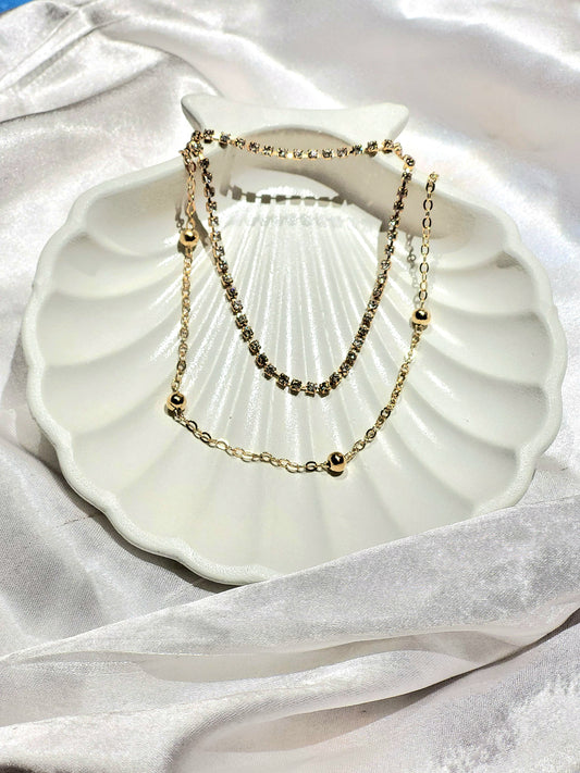 Golden Glimmer Duo Necklace