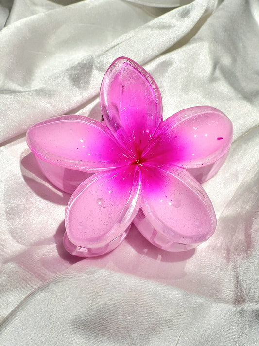 Tropical Bloom Hair Claw – Cotton Candy Pink Edition