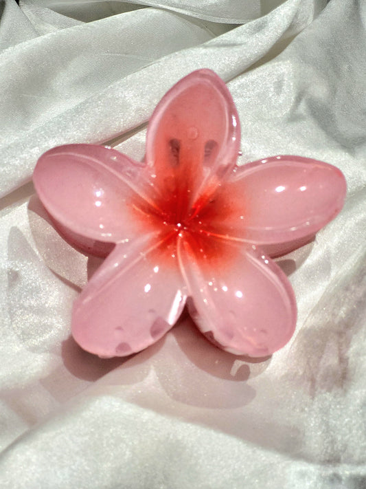 Tropical Bloom Hair Claw – Sunset Coral Edition