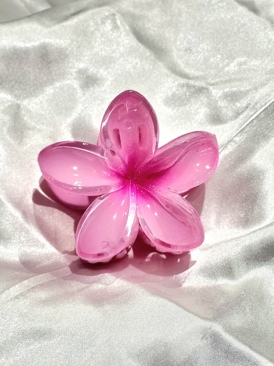 PINK FLOWER CLAW CLIP