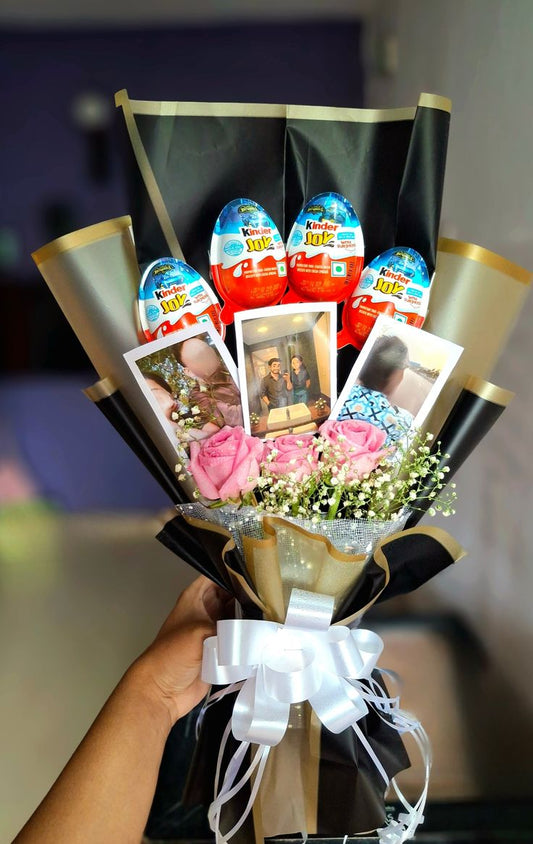 Sweet Memories - Kinder & Roses Photo Bouquet