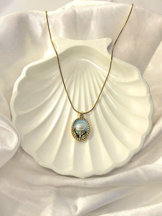 Blue Bloom Pendant Necklace