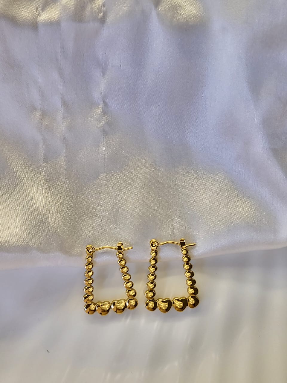 Beaded Heart Hoops