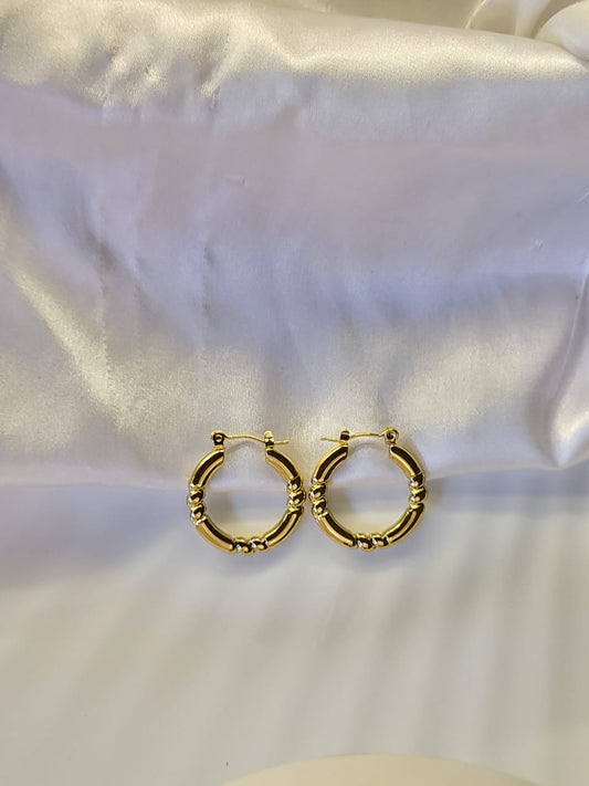 Golden Grace Textured Hoops