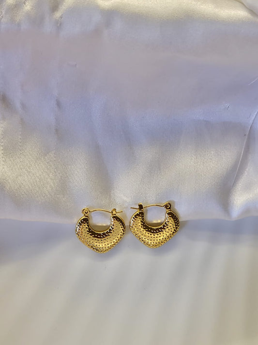 Golden Aura Textured Hoops