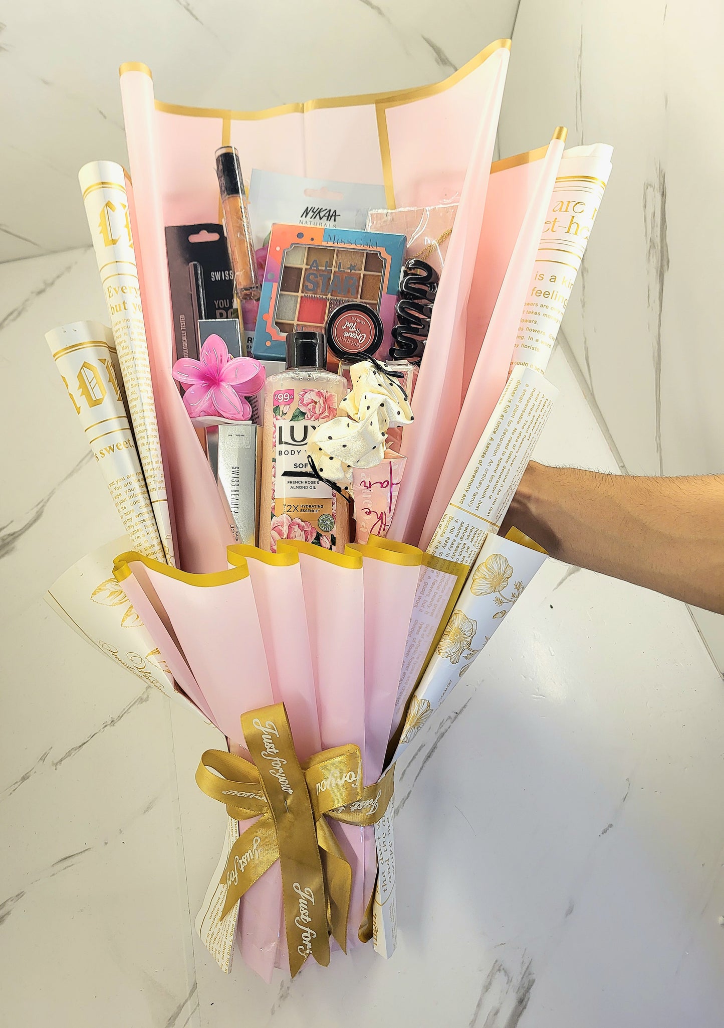 Glam Bloom – Makeup & Self-Care Gift Bouquet