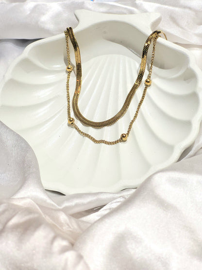 Golden Dusk Layered Necklace
