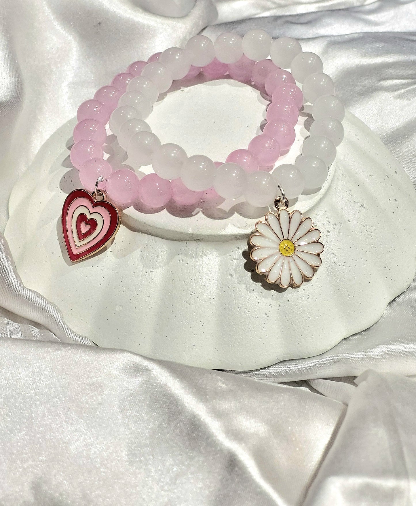 Daisy Heart Charm Set bracelet