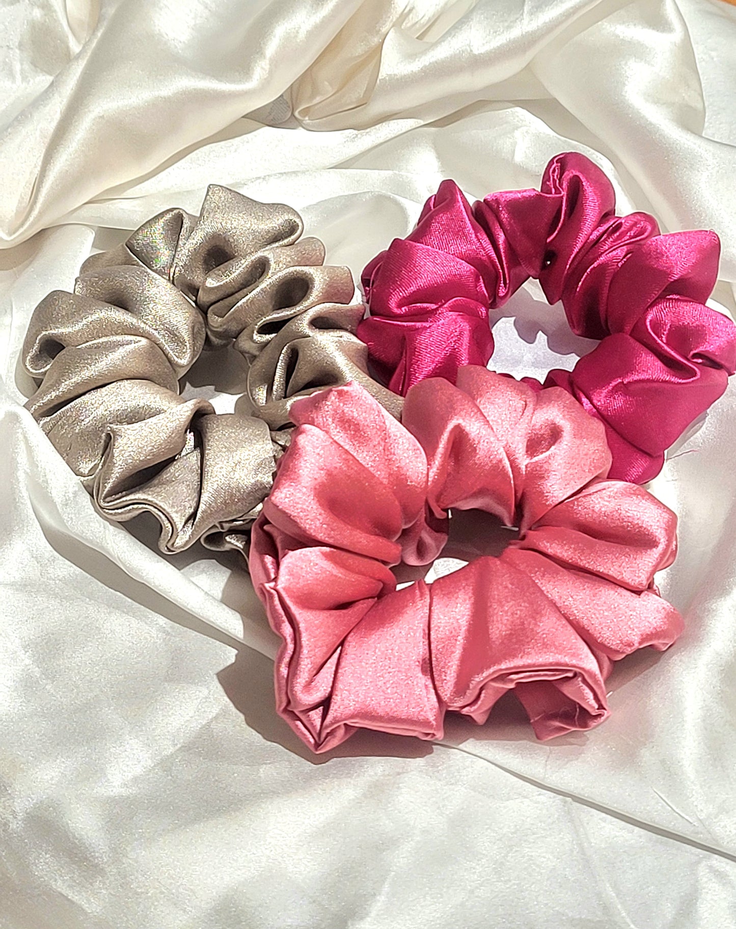 ✨ Satin Luxe Trio – Hair Scrunchie Set ✨