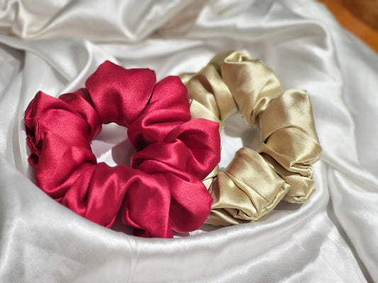 RED GOLDEN SCRUNCHIES SET