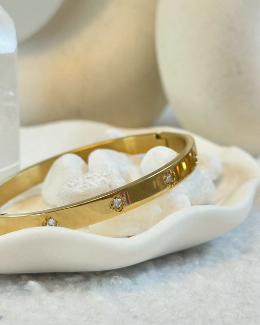 Crystal Studded Gold Bangle