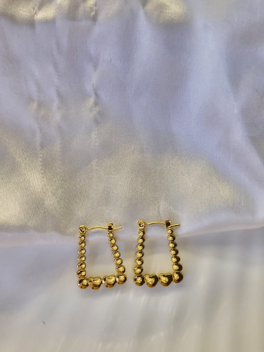 Beaded Heart Hoops