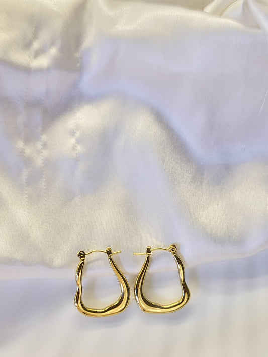 Wave Charm Hoops