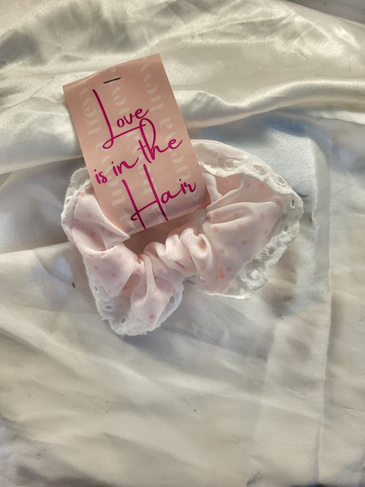 Blush Lace Charm Scrunchie