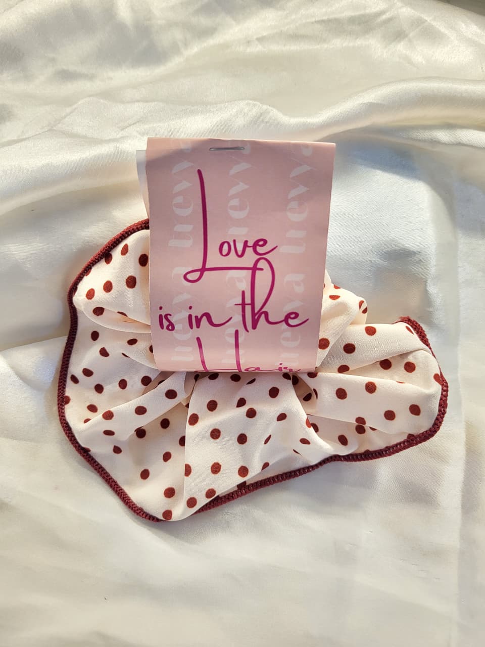 Mocha Dot Charm Scrunchie