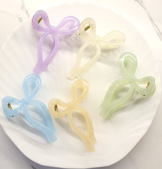 BOW PASTEL HAIR CLAW ( 1 PIECE )