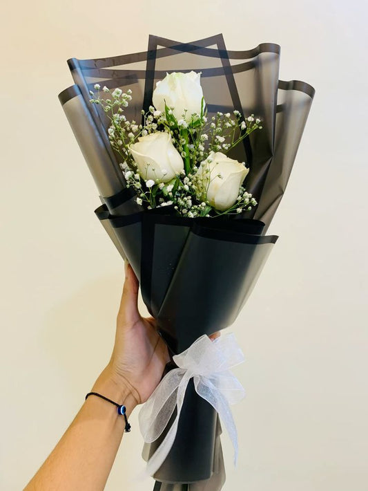 Elegant White Rose Bouquet