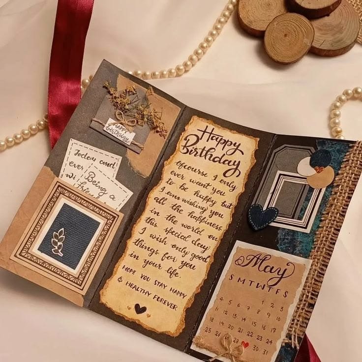 Vintage Birthday Scrapbook Card