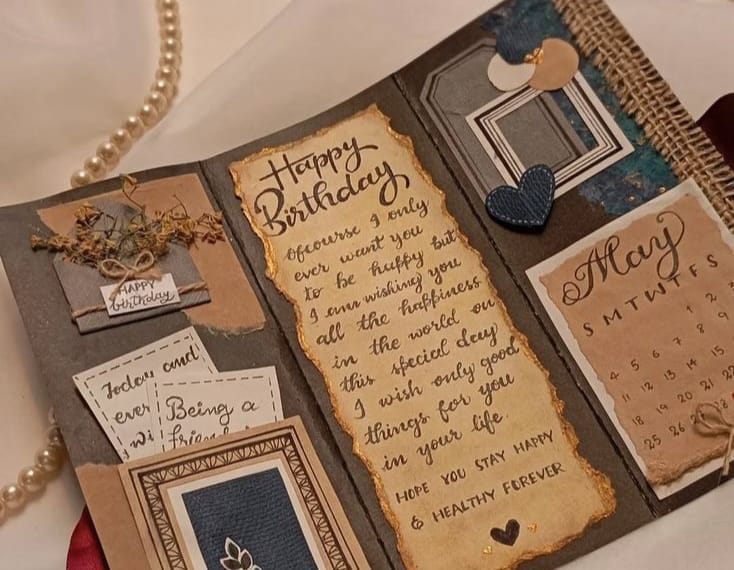 Vintage Birthday Scrapbook Card