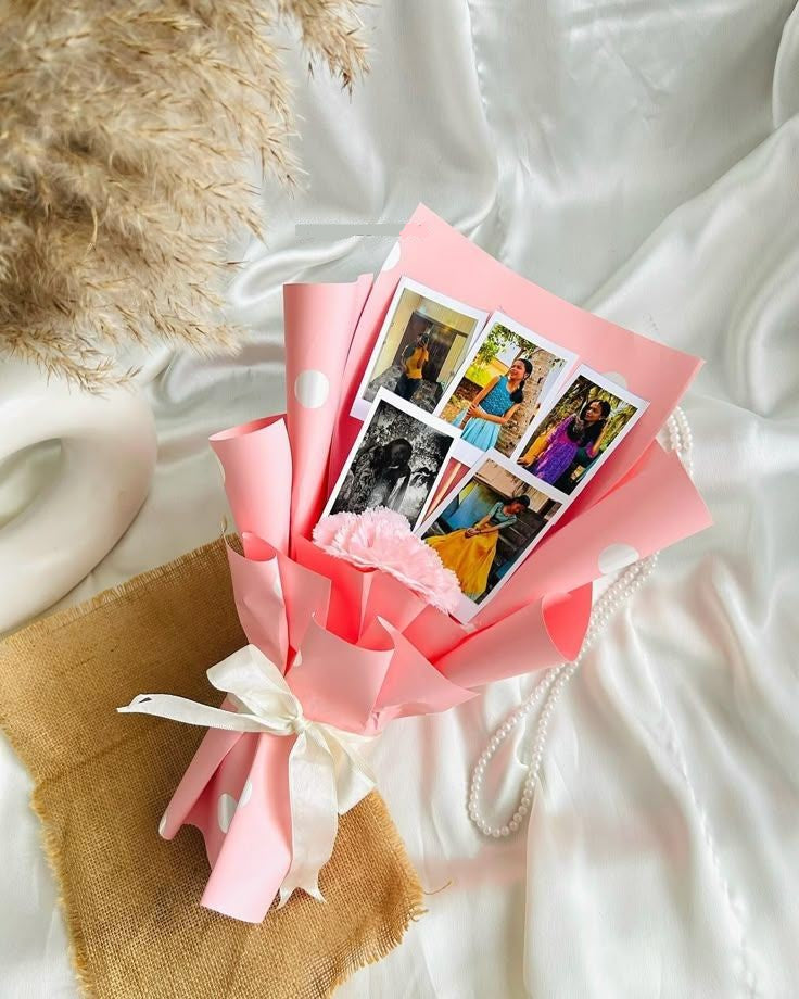 Customized Polaroid Photo Bouquet – Pink Edition